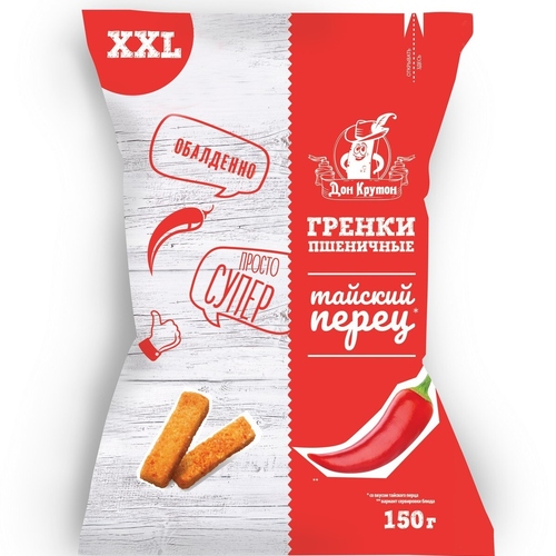 Гренки пшеничные, вкус: Тайский перец XXL, (ДОН КРУТОН)