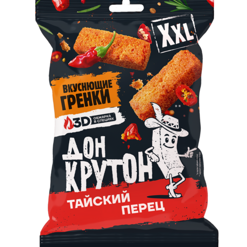 Гренки пшеничные, вкус: Тайский перец XXL, (ДОН КРУТОН)