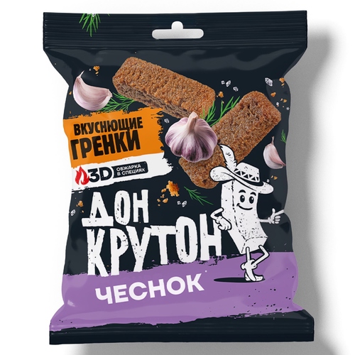 Гренки ржано-пшеничные, вкус: Чеснок, (ДОН КРУТОН)
