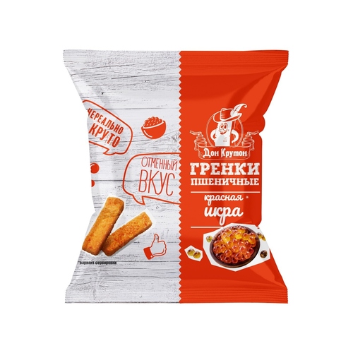 Гренки ржано-пшеничные, вкус: Красная икра, (ДОН КРУТОН)