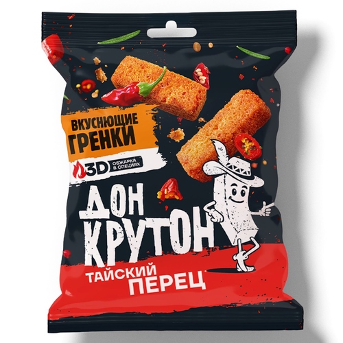 Гренки ржано-пшеничные, вкус: Тайский перец, (ДОН КРУТОН)