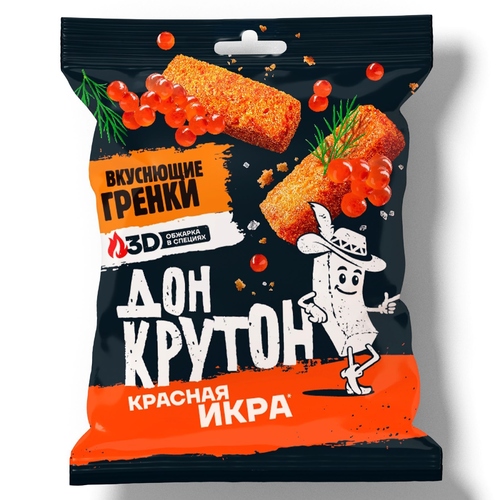 Гренки ржано-пшеничные, вкус: Красная икра, (ДОН КРУТОН)